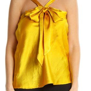 Women’s Yellow gold tank top with bow size XL Y2K Boho vibes lightweight